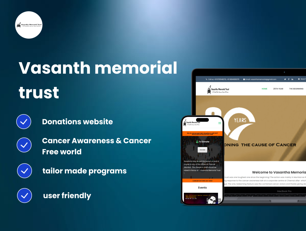 project- website - Vasanth memorial trust -